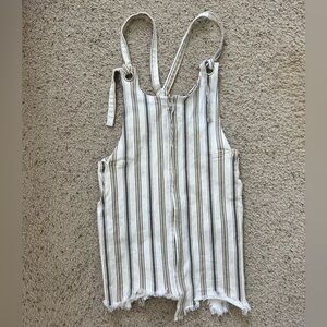 Boutique Denim Striped Overall Dress